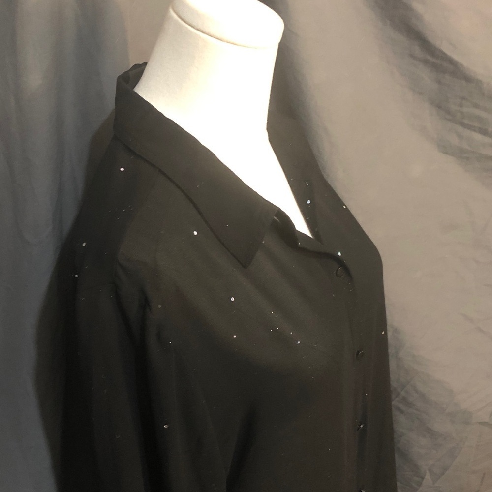 Chico's Black Travelers Collection Top Size Medium Large - Picture 4 of 14